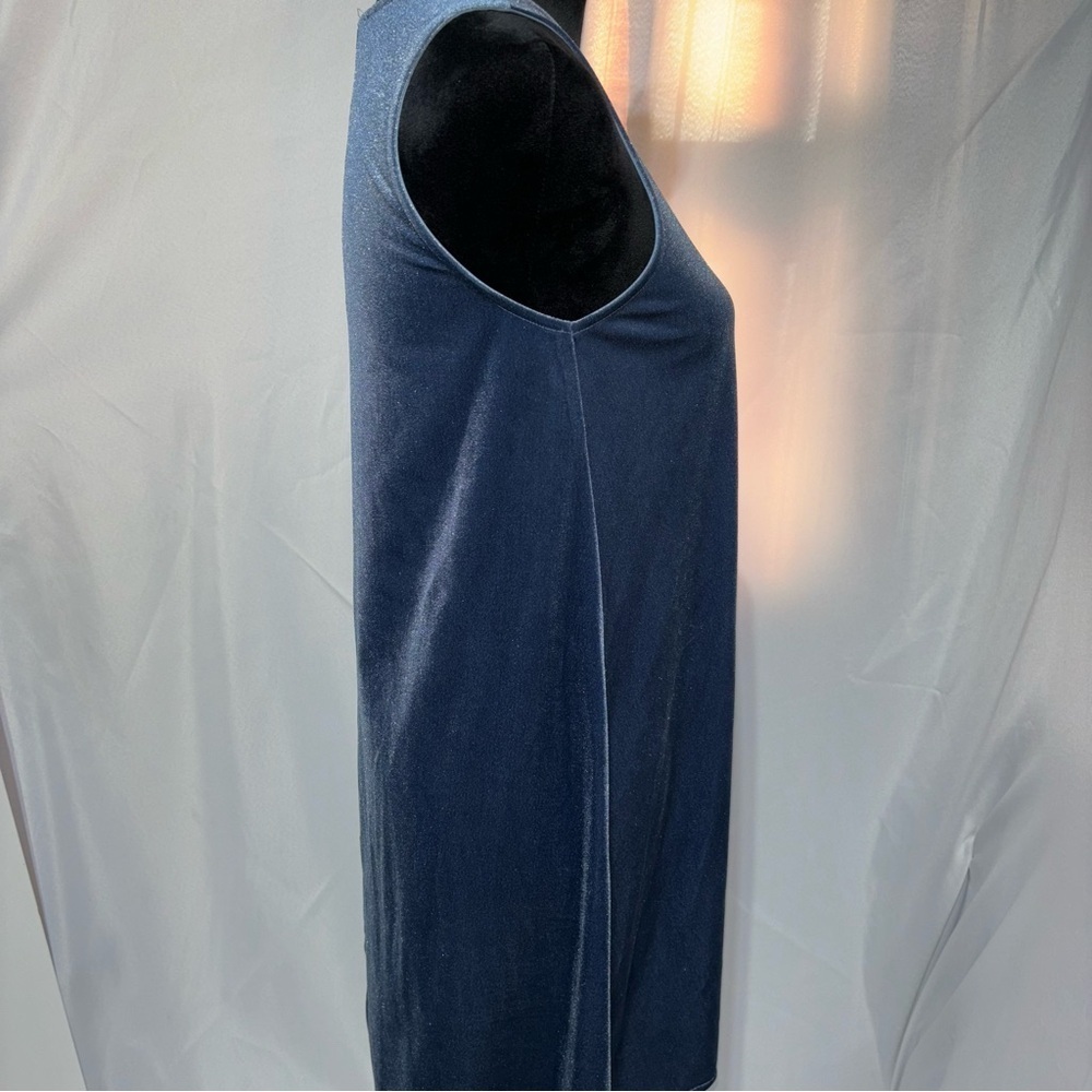 Molly Green Blue Velvet Sleeveless Trapeze Dress Size M - Picture 6 of 10